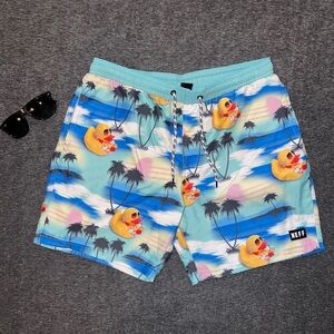 Neff Tropical Swim Shorts with Duck Print